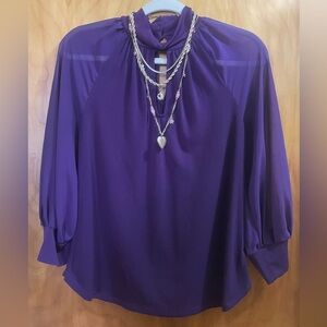 New York & Company Deep Purple Blouse S
